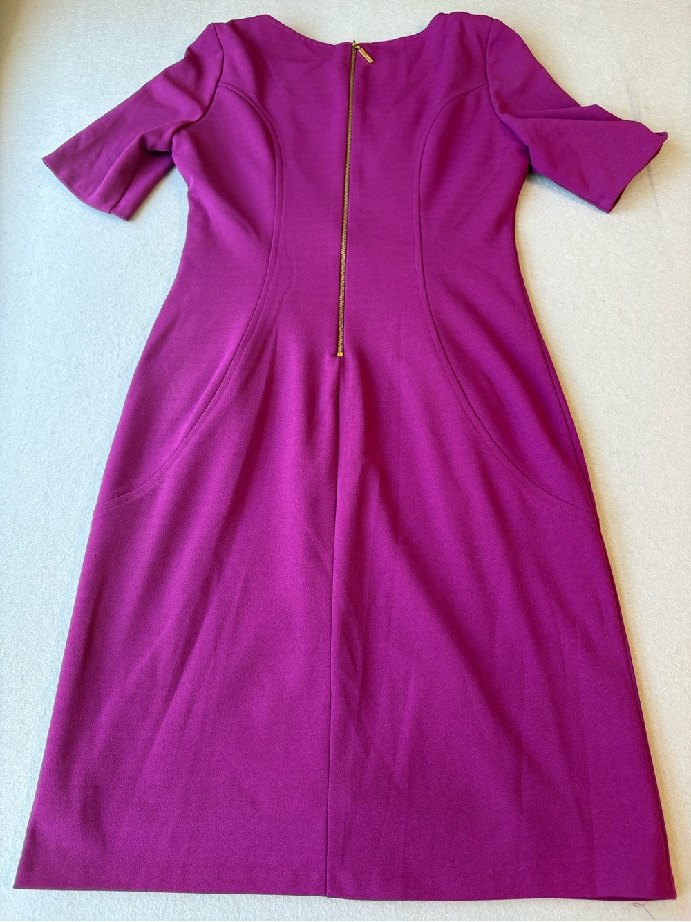 Donna Ricco Women's Fitted Stretchy Magenta Fitted Sheath Dress Sz 6 Career - Picture 5 of 8
